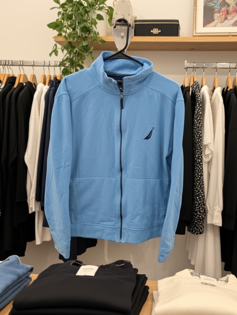 Nautica Men’s Sky Blue Full-Zip Track Jacket